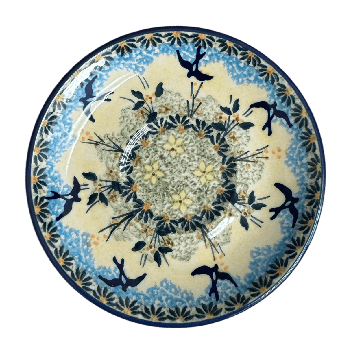 Cup & Saucer, 7 oz in "Soaring Swallows" by Manufaktura | F043S-WK57
