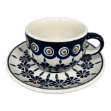 Cup & Saucer, 7 oz in "Floral Peacock" by Manufaktura | F043T-54KK