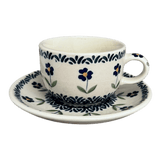 Cup & Saucer, 7 oz in "Forget Me Not" by Manufaktura | F043T-ASS