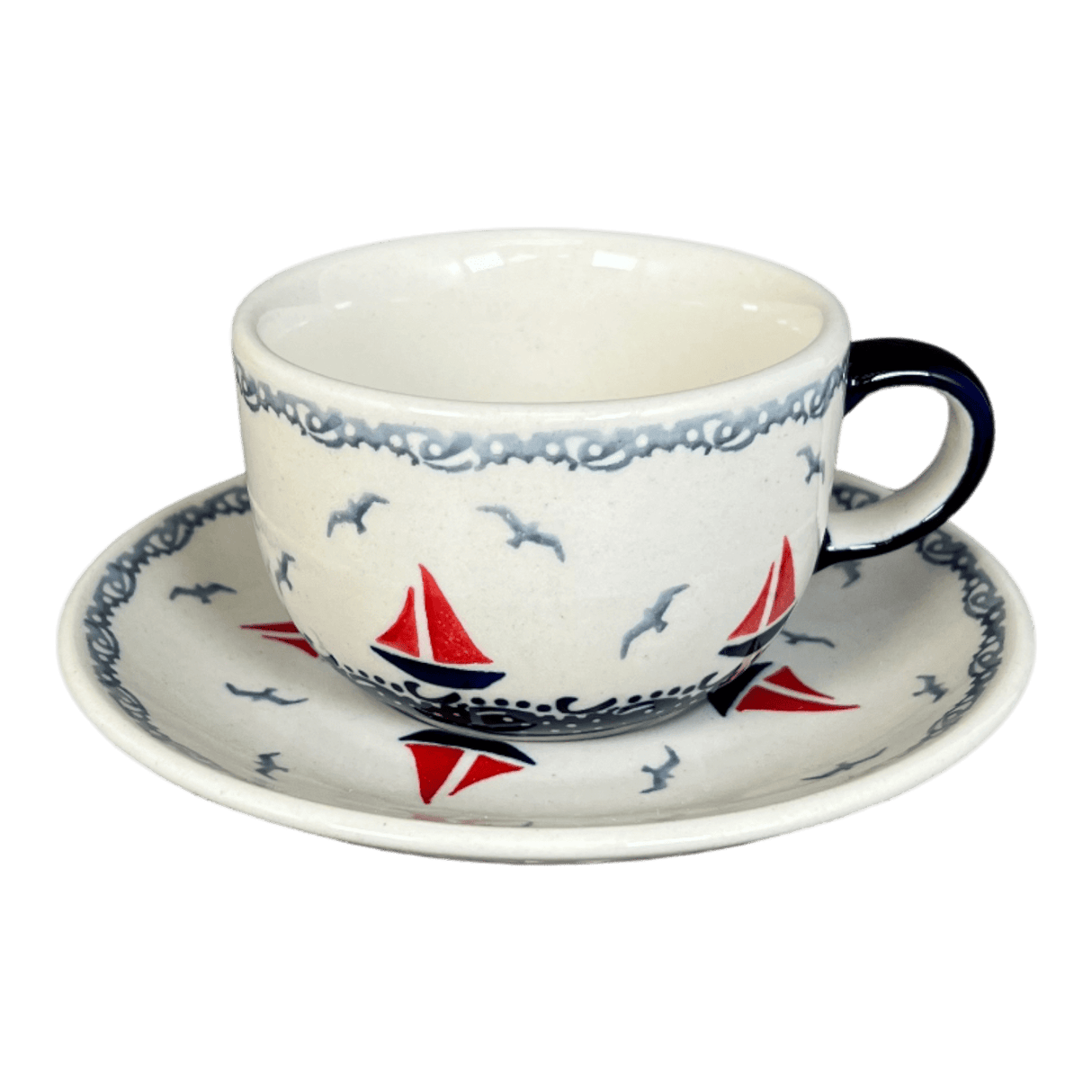Cup & Saucer, 7 oz in "Smooth Seas" by Manufaktura | F043T-DPML