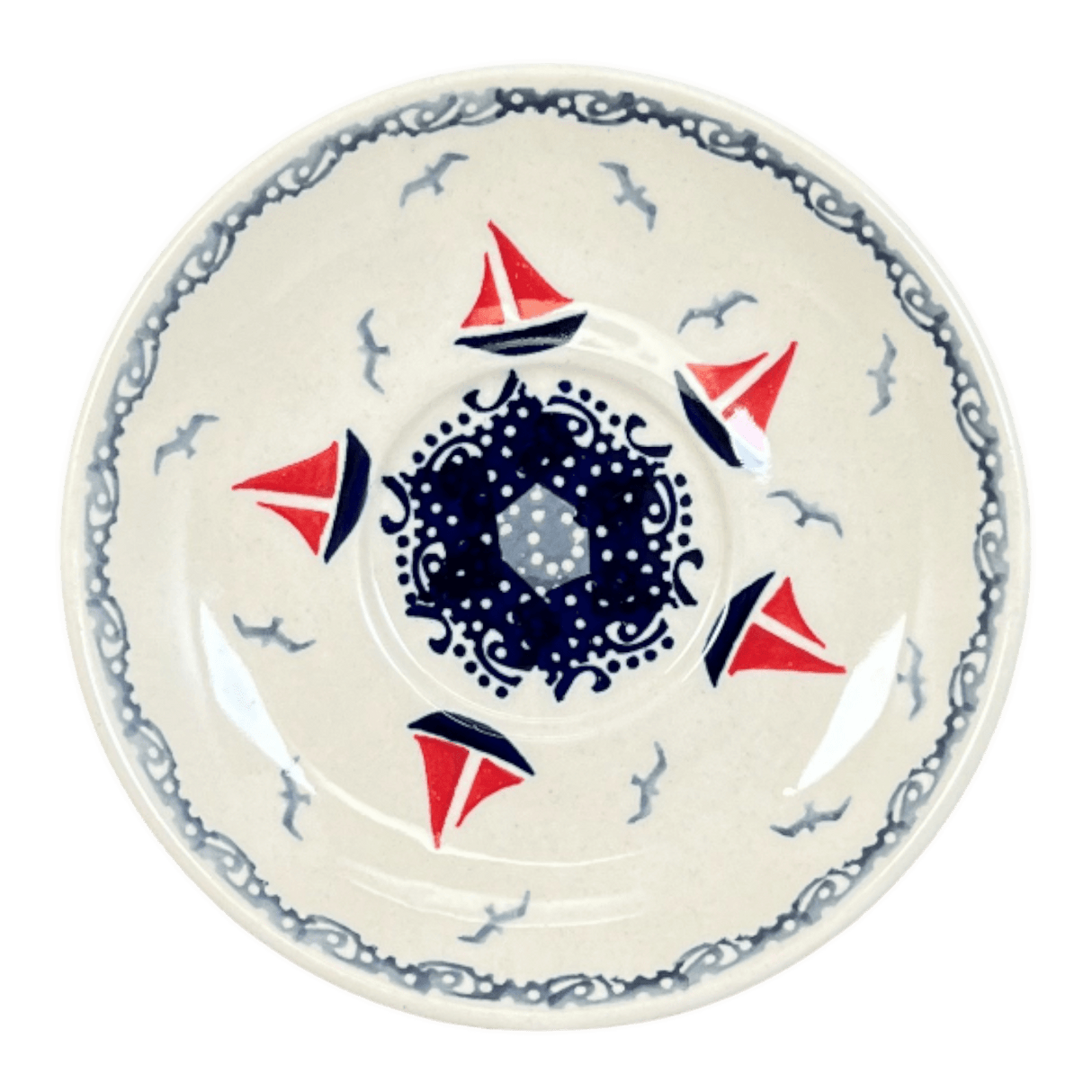 Cup & Saucer, 7 oz in "Smooth Seas" by Manufaktura | F043T-DPML