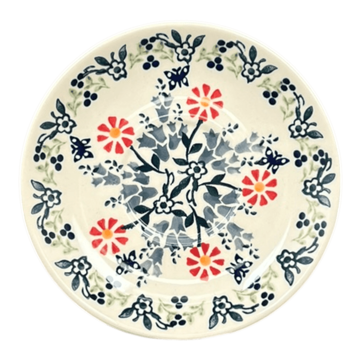 Cup & Saucer, 7 oz in "Butterfly Blossoms" by Manufaktura | F043T-MM02