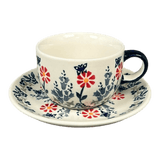 Cup & Saucer, 7 oz in "Butterfly Blossoms" by Manufaktura | F043T-MM02