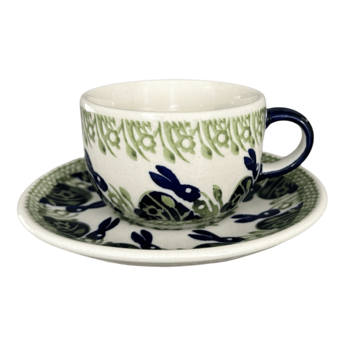Cup & Saucer, 7 oz in "Bunny Love" by Manufaktura | F043T-P324