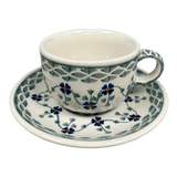 Cup & Saucer, 7 oz in "Woven Pansies" by Manufaktura | F043T-RV