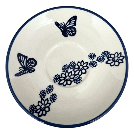 Cup & Saucer, 7 oz in "Blue Butterfly" by Manufaktura | F043U-AS58