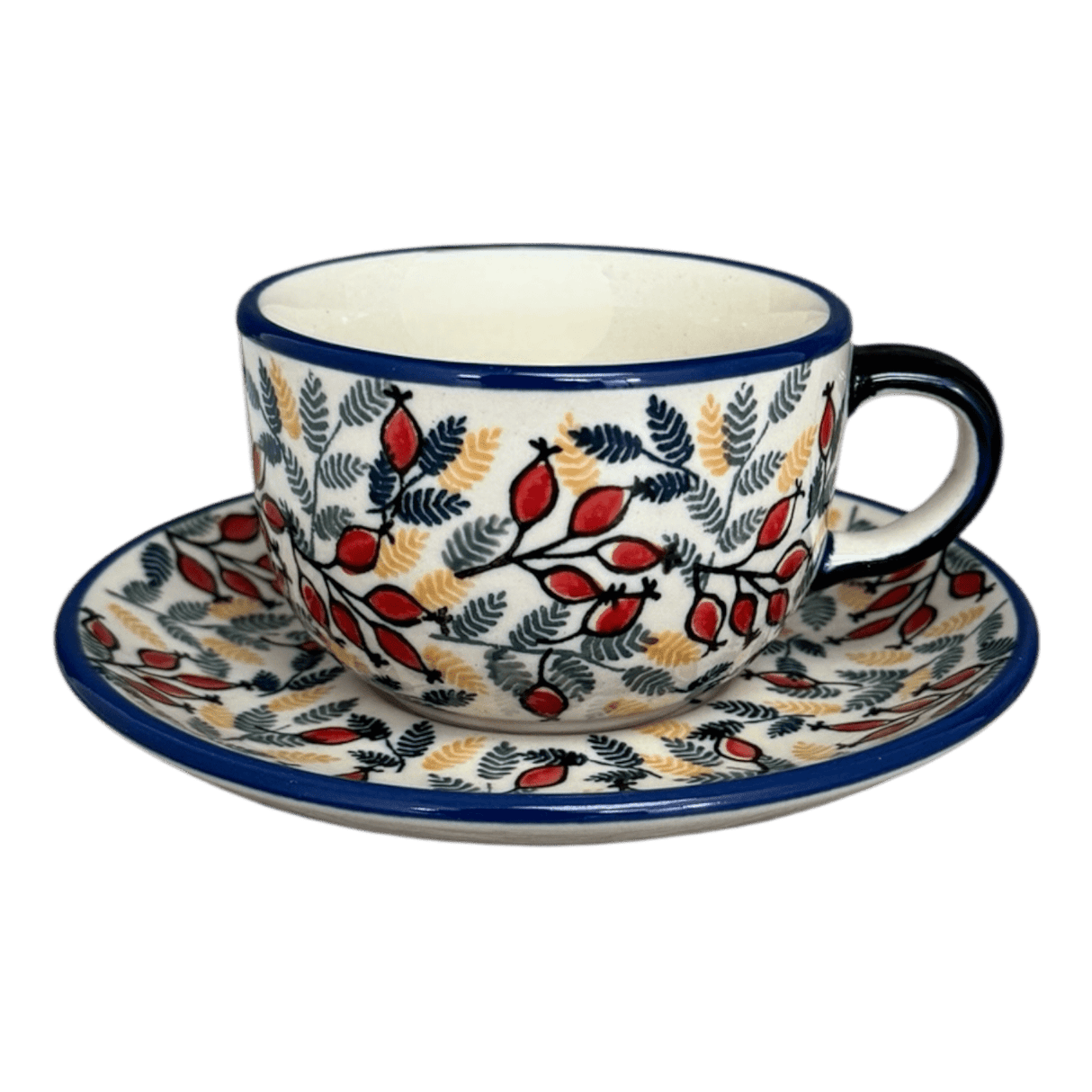Cup & Saucer, 7 oz in "Rose Hips" by Manufaktura | F043U-SM01