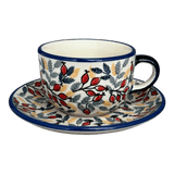 Cup & Saucer, 7 oz in "Rose Hips" by Manufaktura | F043U-SM01
