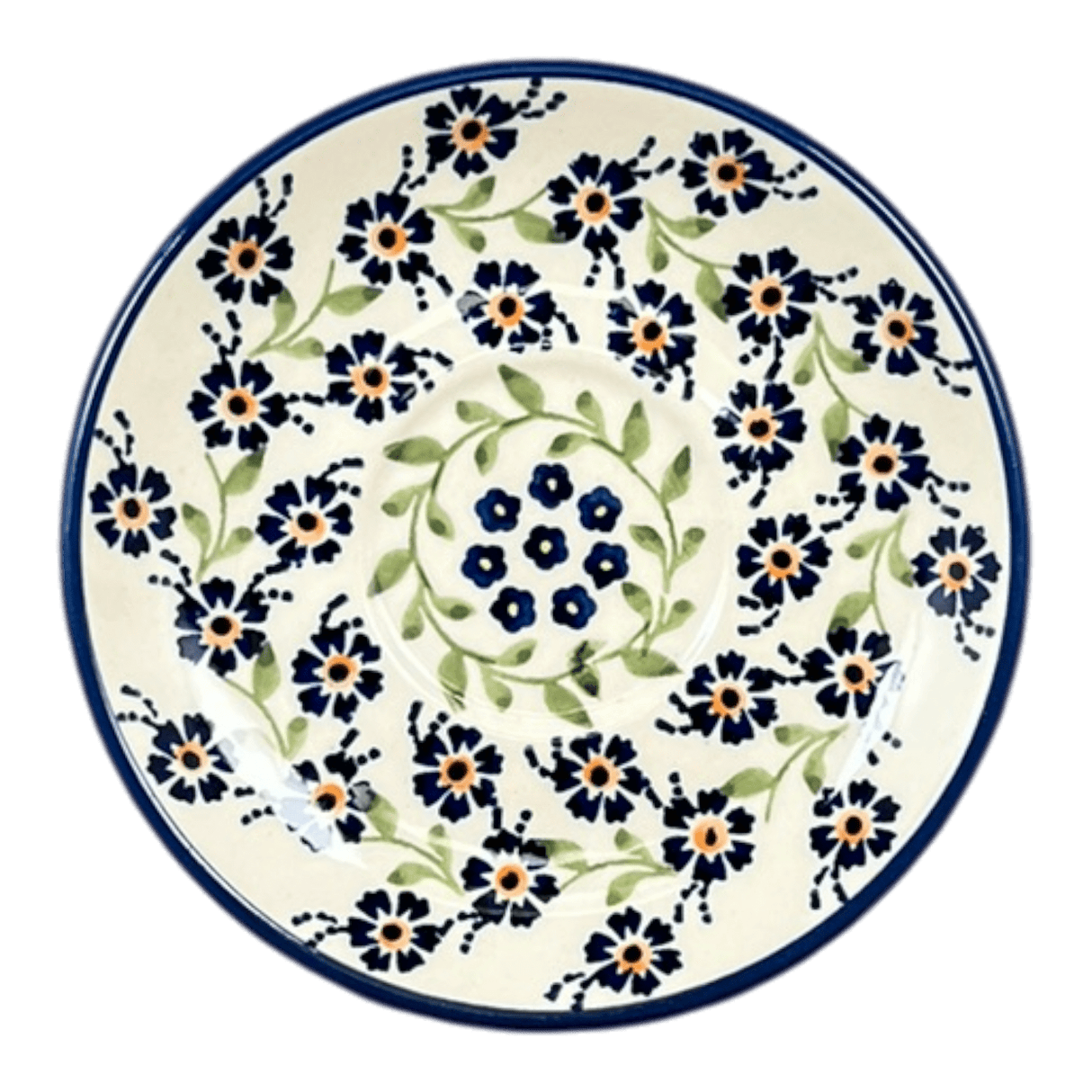 Cup & Saucer, 7 oz in "Blue Clematis" by Manufaktura | F043U-VB03