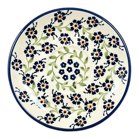 Cup & Saucer, 7 oz in "Blue Clematis" by Manufaktura | F043U-VB03