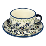 Cup & Saucer, 7 oz in "Blue Clematis" by Manufaktura | F043U-VB03