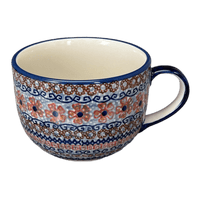 A picture of a Polish Pottery Latte Cup (Sweet Symphony) | F044S-IZ15 as shown at PolishPotteryOutlet.com/products/large-latte-soup-cups-sweet-symphony-f044s-iz15