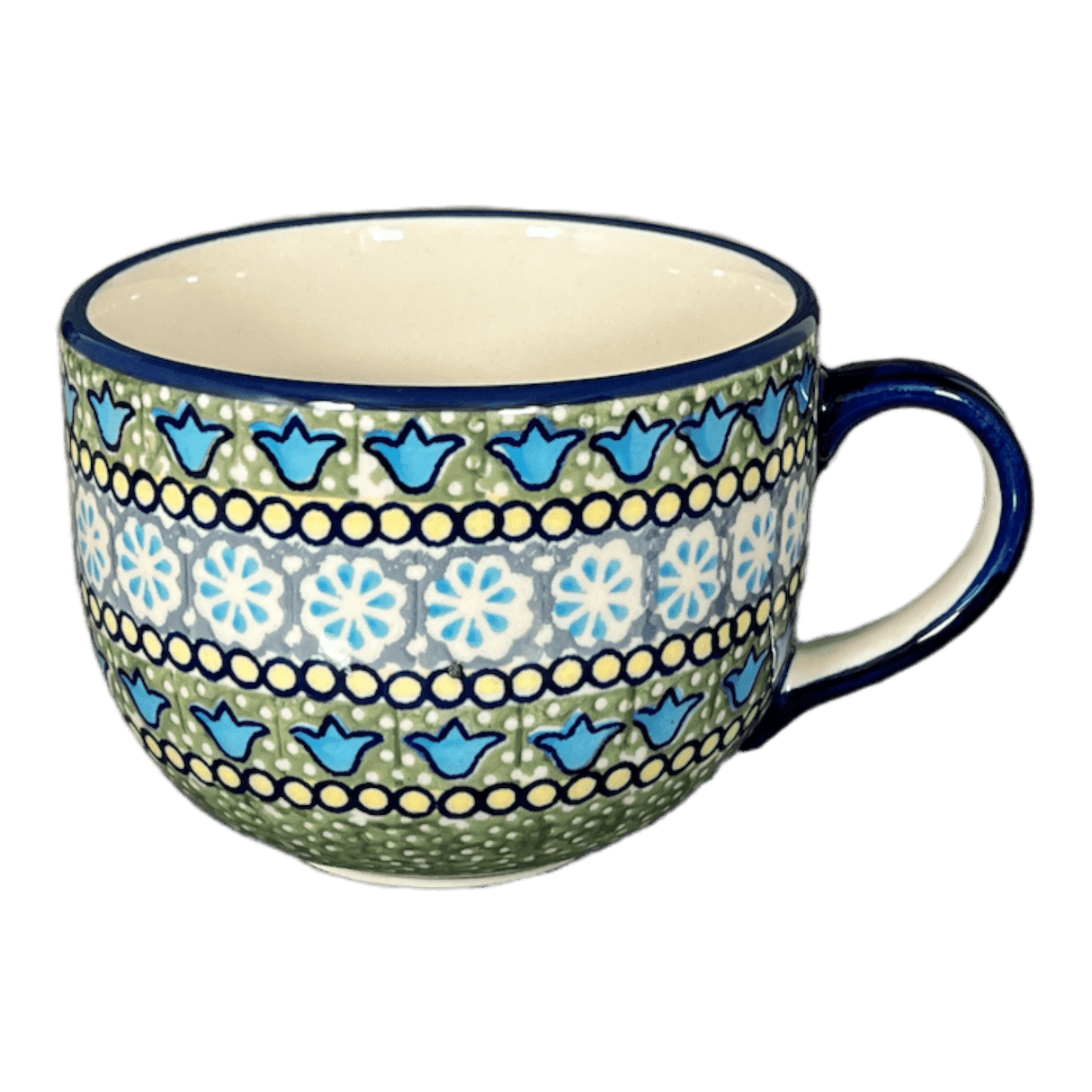 Cup, Latte, 18 oz in "Blue Bells" by Manufaktura | F044S-KLDN