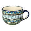 Polish Pottery Large Latte/Soup Cups (Blue Bells) | F044S-KLDN at PolishPotteryOutlet.com