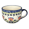 Polish Pottery Latte Cup (Floral Fans) | F044S-P314 at PolishPotteryOutlet.com