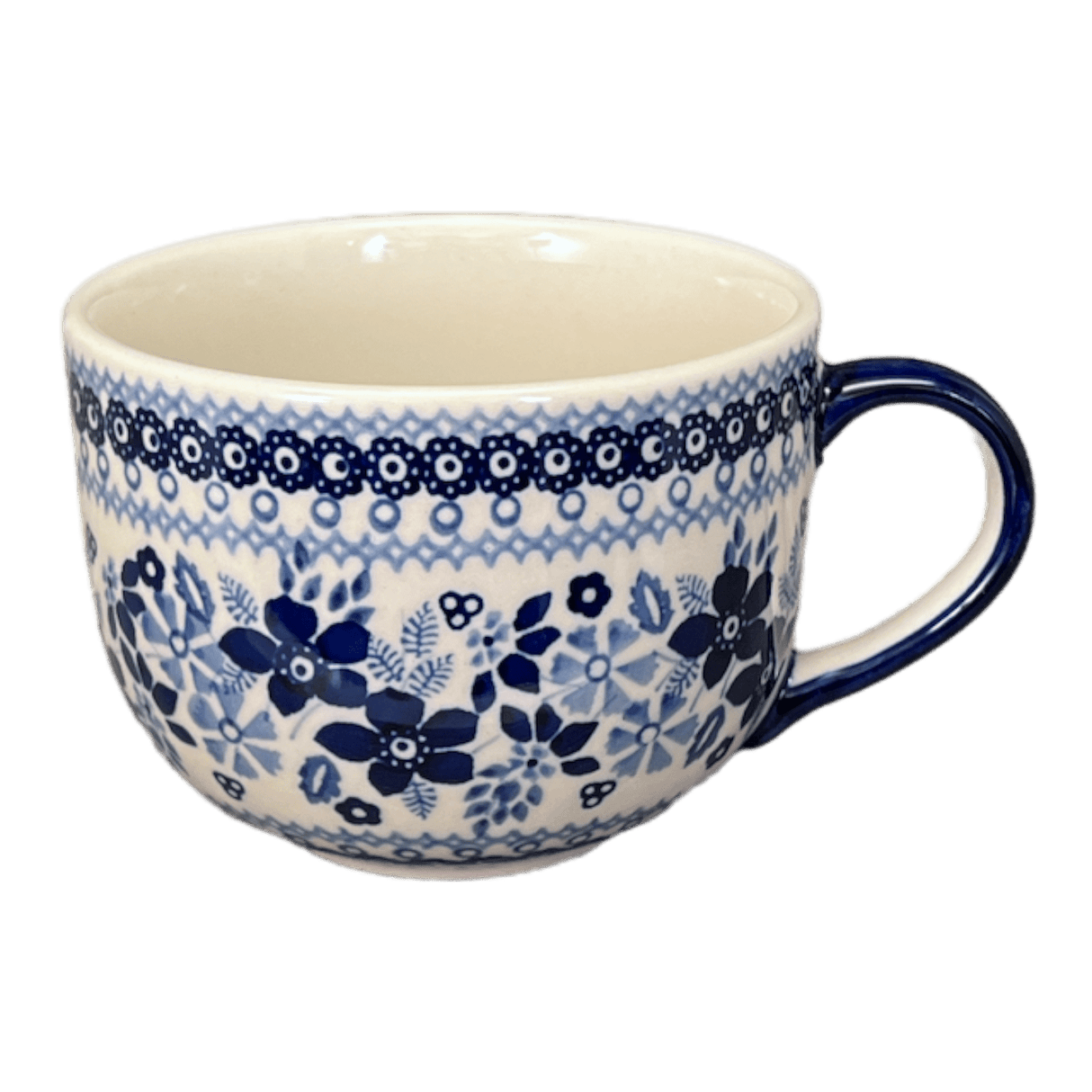 Cup, Latte, 18 oz in "Duet in Blue" by Manufaktura | F044S-SB01