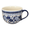 Polish Pottery Cup, Latte, 18 oz in "Duet in Blue" by Manufaktura | F044S-SB01 at PolishPotteryOutlet.com