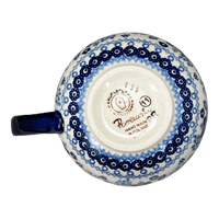 A picture of a Polish Pottery Latte Cup (Duet in Blue) | F044S-SB01 as shown at PolishPotteryOutlet.com/products/large-latte-soup-cups-duet-in-blue-f044s-sb01