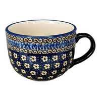 A picture of a Polish Pottery Latte Cup (Floral Formation) | F044S-WKK as shown at PolishPotteryOutlet.com/products/large-latte-soup-cups-floral-formation-f044s-wkk
