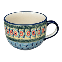 A picture of a Polish Pottery Latte Cup (Providence) | F044S-WKON as shown at PolishPotteryOutlet.com/products/large-latte-soup-cups-providence-f044s-wkon
