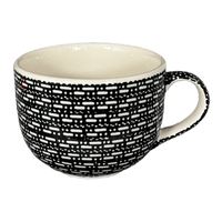 A picture of a Polish Pottery Latte Cup (Metro) | F044T-WCZM as shown at PolishPotteryOutlet.com/products/large-latte-soup-cups-metro-f044t-wczm