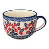 Polish Pottery Large Latte/Soup Cups (Fresh Strawberries) | F044U-AS70 at PolishPotteryOutlet.com