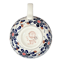 A picture of a Polish Pottery Latte Cup (Floral Fireworks) | F044U-BSAS as shown at PolishPotteryOutlet.com/products/large-latte-soup-cups-floral-fireworks-f044u-bsas