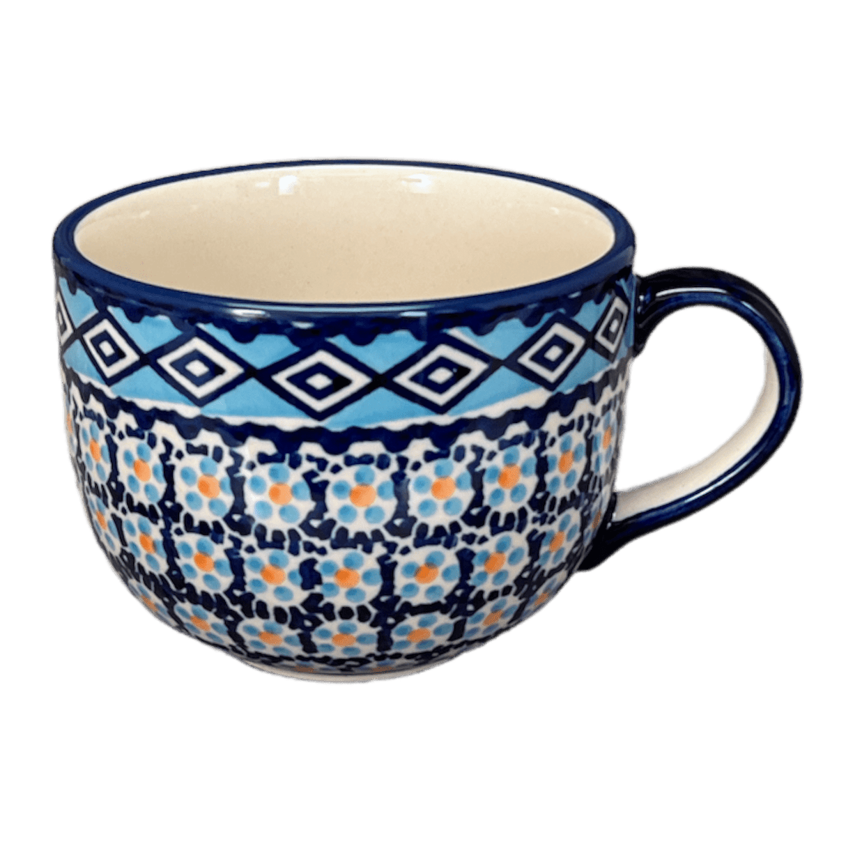 Cup, Latte, 18 oz in "Blue Diamond" by Manufaktura | F044U-DHR