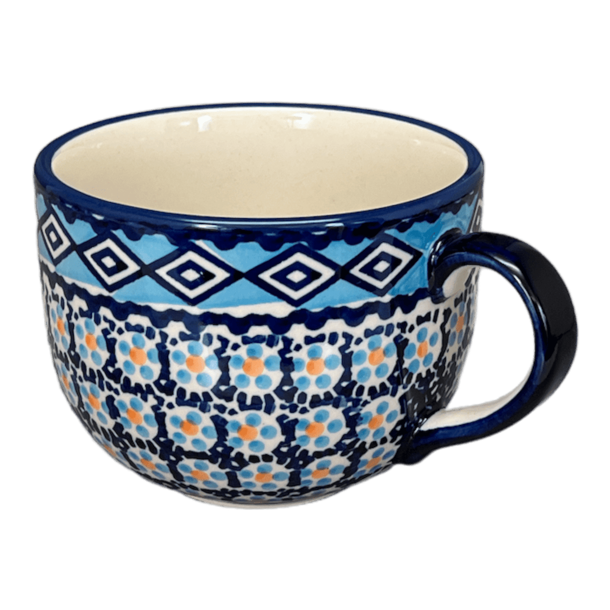 Cup, Latte, 18 oz in "Blue Diamond" by Manufaktura | F044U-DHR