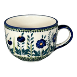 Cup, Latte, 18 oz in "Bouncing Blue Blossoms" by Manufaktura | F044U-IM03