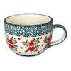 Polish Pottery Latte Cup (Evergreen Bells) | F044U-PZDG at PolishPotteryOutlet.com