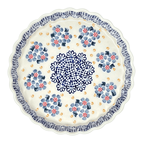 Quiche Dish, Medium 9" in "Periwinkles & Pinwheels" by Manufaktura | F048T-AS42