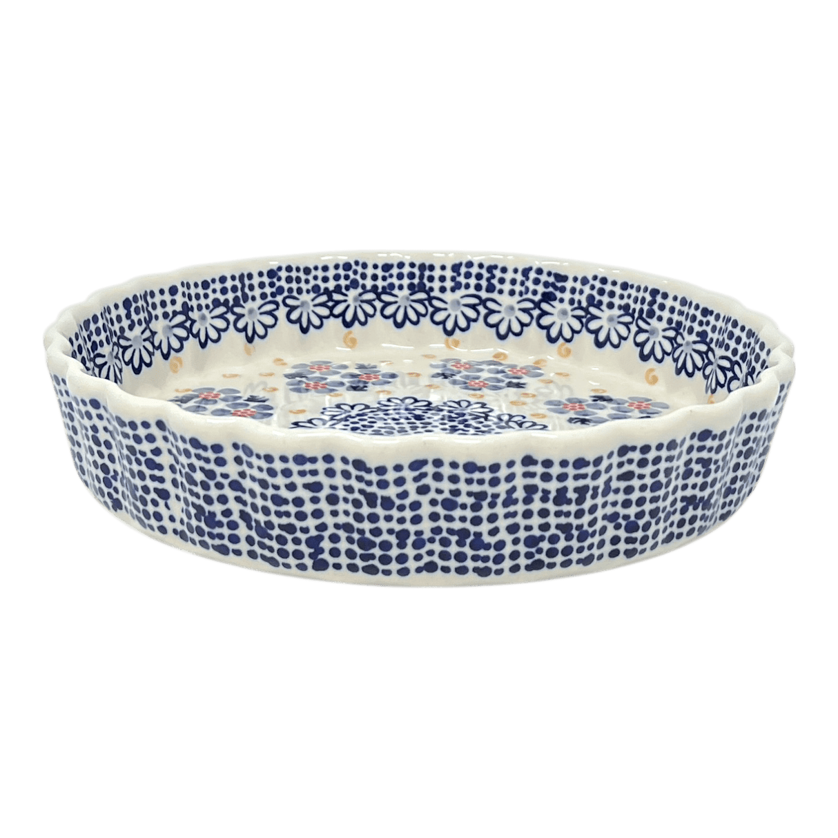 Quiche Dish, Medium 9" in "Periwinkles & Pinwheels" by Manufaktura | F048T-AS42