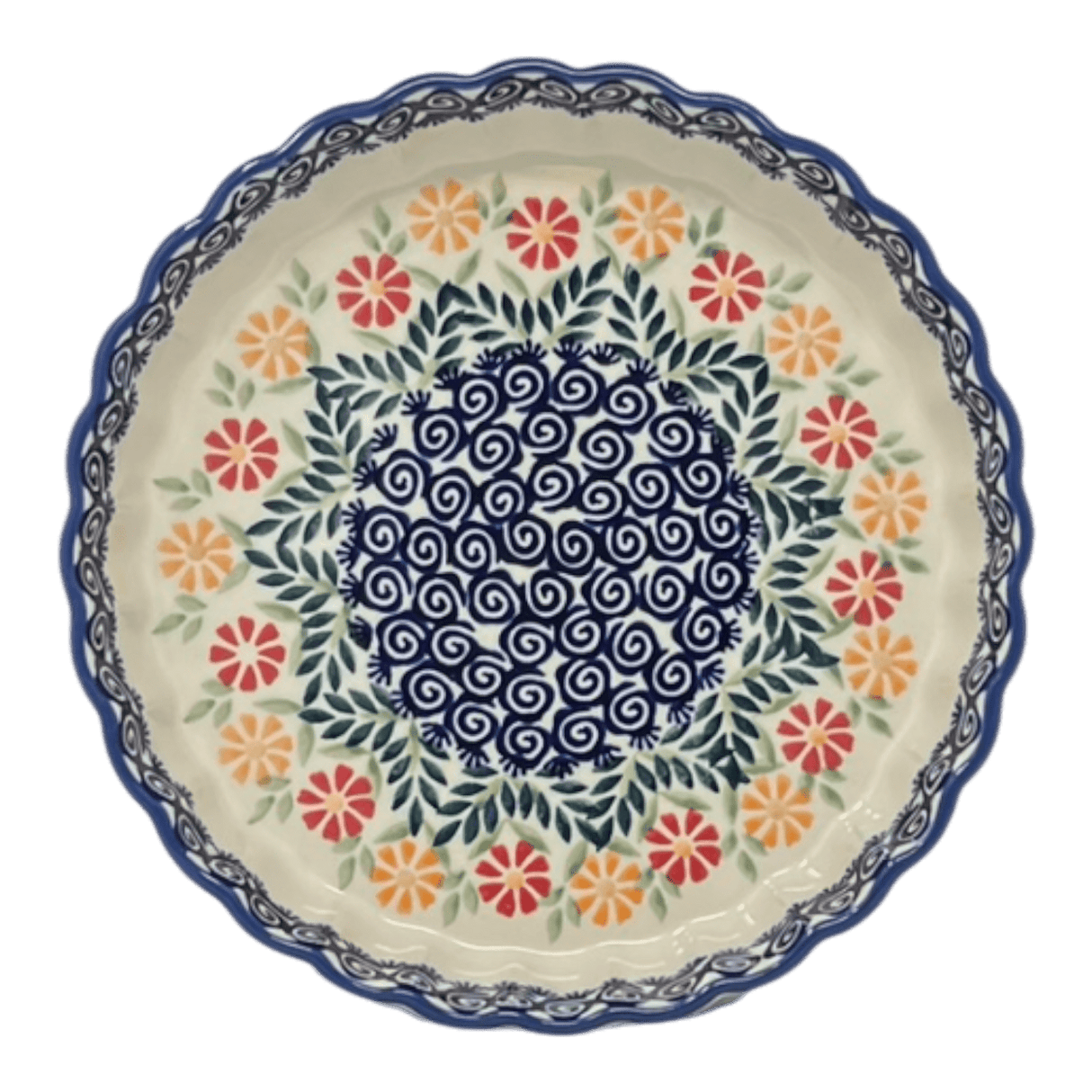 Quiche Dish, Medium 9" in "Flower Power" by Manufaktura | F048T-JS14