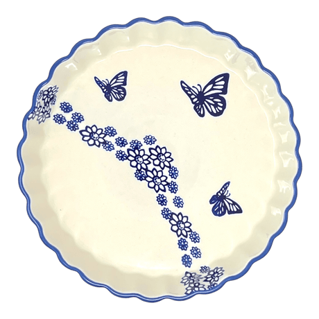 Quiche Dish, Medium 9" in "Butterfly Garden" by Manufaktura | F048T-MOT1