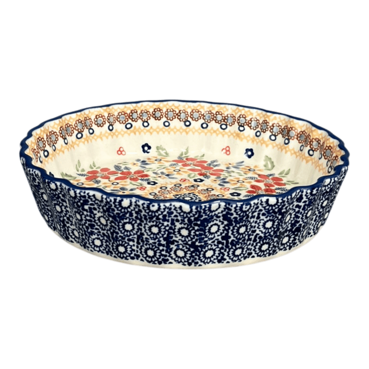 Quiche Dish, Round, 7.5" Small in "Ruby Duet" by Manufaktura | F055S-DPLC