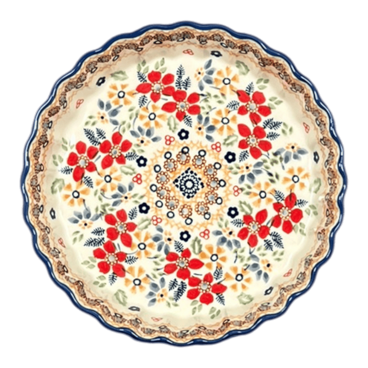 Quiche Dish, Round, 7.5" Small in "Ruby Duet" by Manufaktura | F055S-DPLC