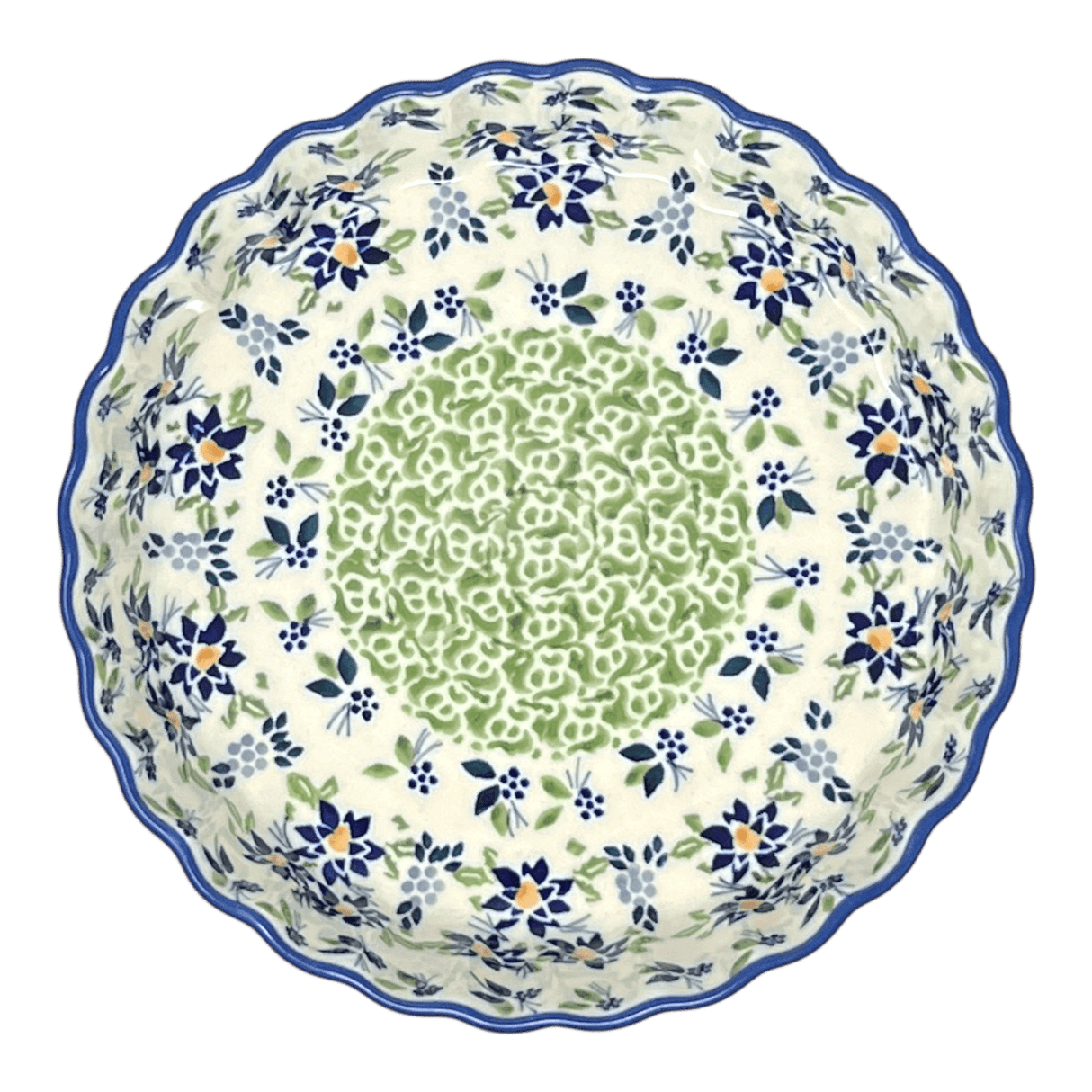 Quiche Dish, Round, 7.5" Small in "Garden Splendor" by Manufaktura | F055S-GM11