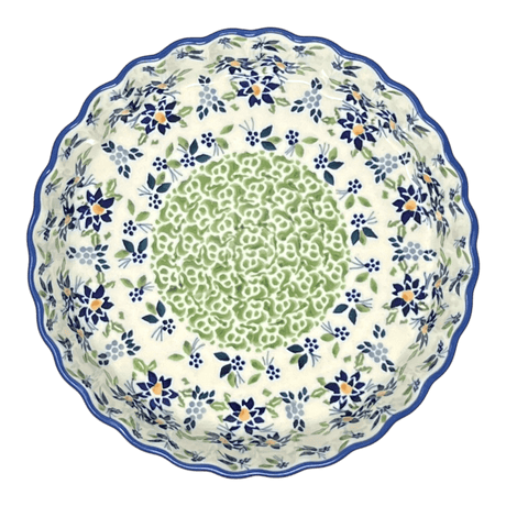 Quiche Dish, Round, 7.5" Small in "Garden Splendor" by Manufaktura | F055S-GM11