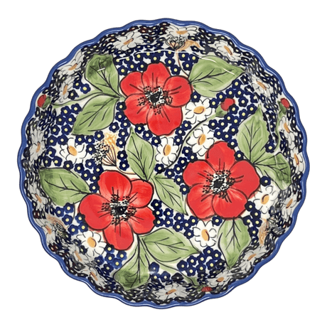 Quiche Dish, Round, 7.5" Small in "Poppies & Posies" by Manufaktura | F055S-IM02