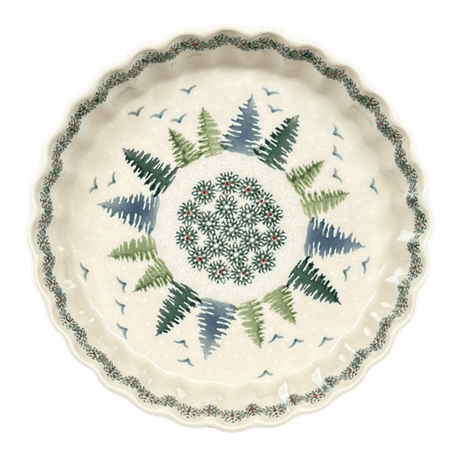 Quiche Dish, Round, 7.5" Small in "Pine Forest" by Manufaktura | F055S-PS29