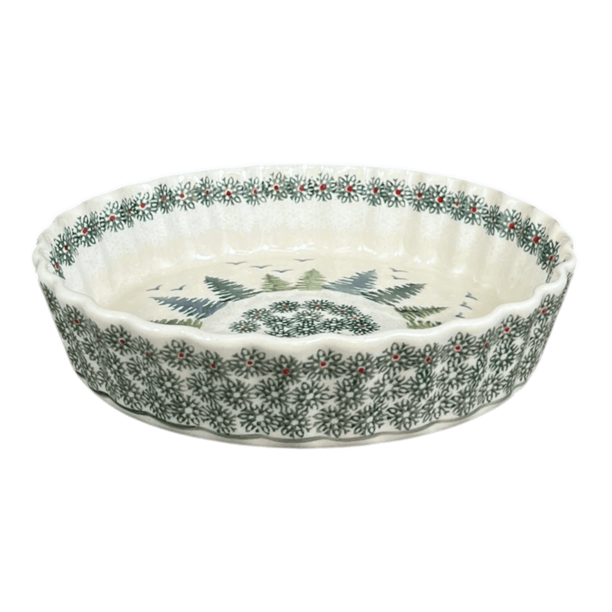 Quiche Dish, Round, 7.5" Small in "Pine Forest" by Manufaktura | F055S-PS29