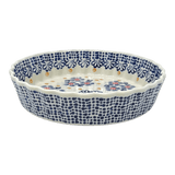 Quiche Dish, Round, 7.5" Small in "Periwinkles & Pinwheels" by Manufaktura | F055T-AS42