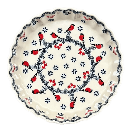Quiche Dish, Round, 7.5" Small in "Red Bird" by Manufaktura | F055T-GILE
