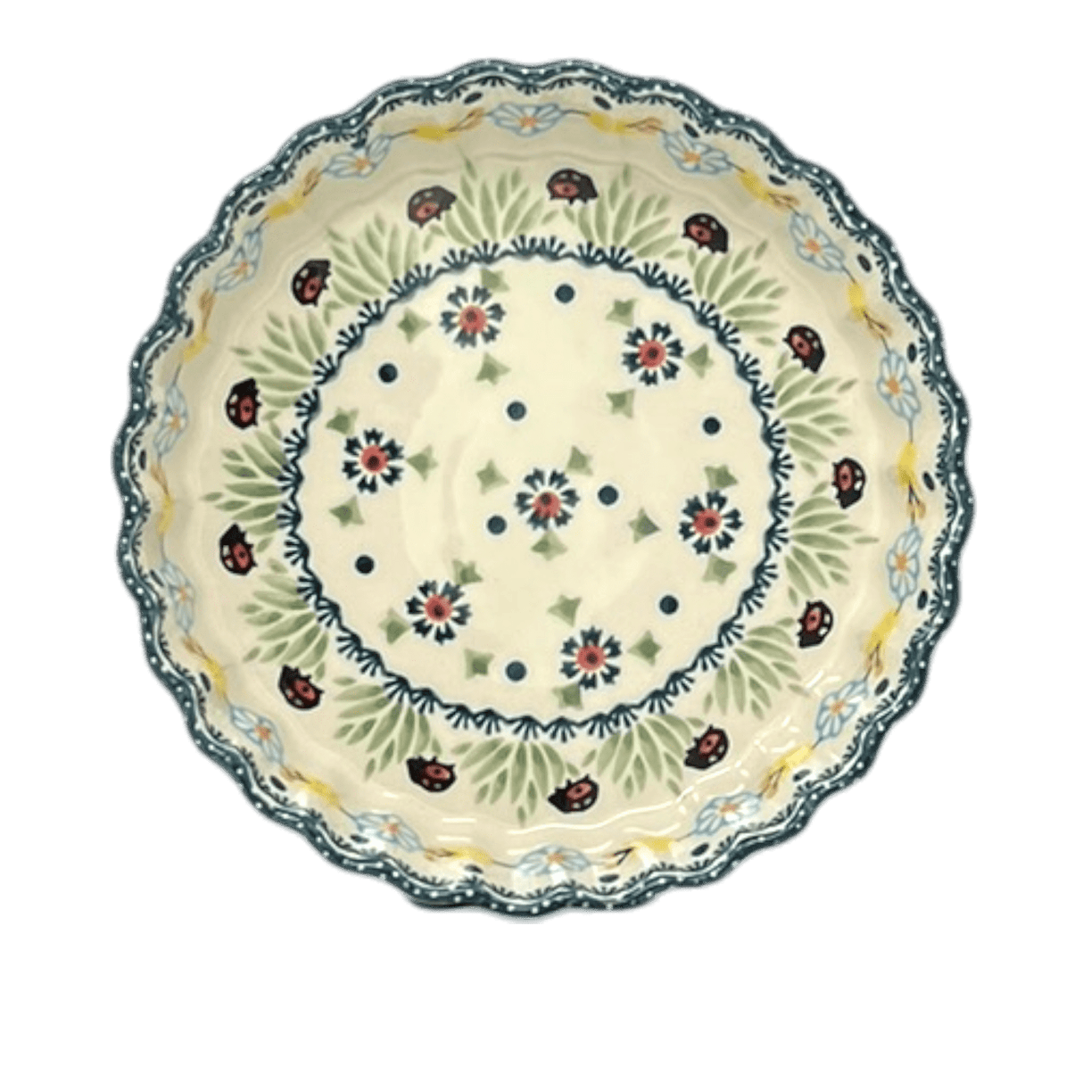 Quiche Dish, Round, 7.5" Small in "Lady Bugs" by Manufaktura | F055T-IF45