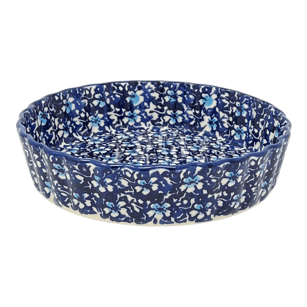 Quiche Dish, Round, 7.5" Small in "Blue on Blue" by Manufaktura | F055T-J109