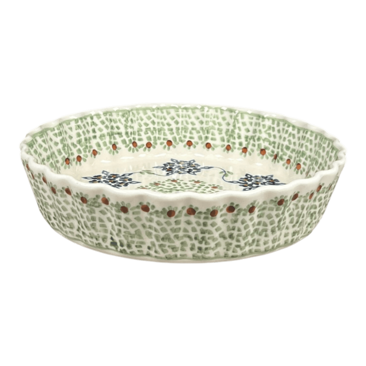 Quiche Dish, Round, 7.5" Small in "Wedding Bouquet" by Manufaktura | F055T-MGB