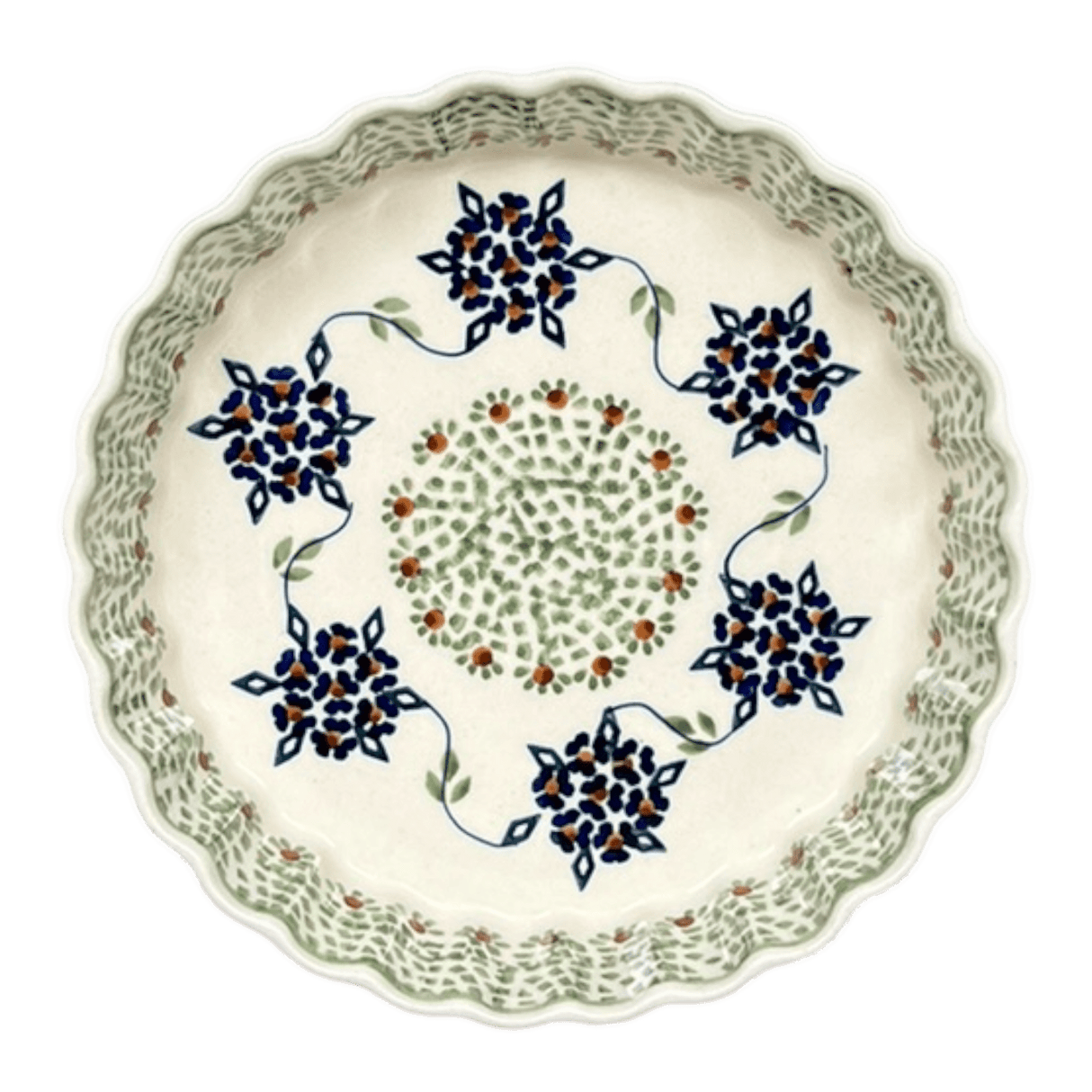 Quiche Dish, Round, 7.5" Small in "Wedding Bouquet" by Manufaktura | F055T-MGB
