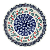 Quiche Dish, Round, 7.5" Small in "Holiday Cheer" by Manufaktura | F055T-NOS2