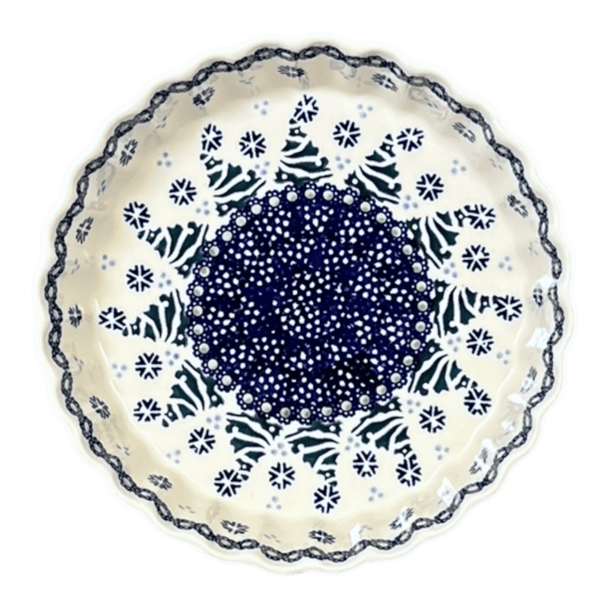 Quiche Dish, Round, 7.5" Small in "Snowy Pines" by Manufaktura | F055T-U22